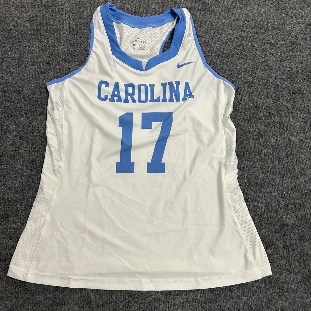 Nike Jersey Womens Size M White Carolina 17 Lacrosse Dri-Fit Racerback Tank Top